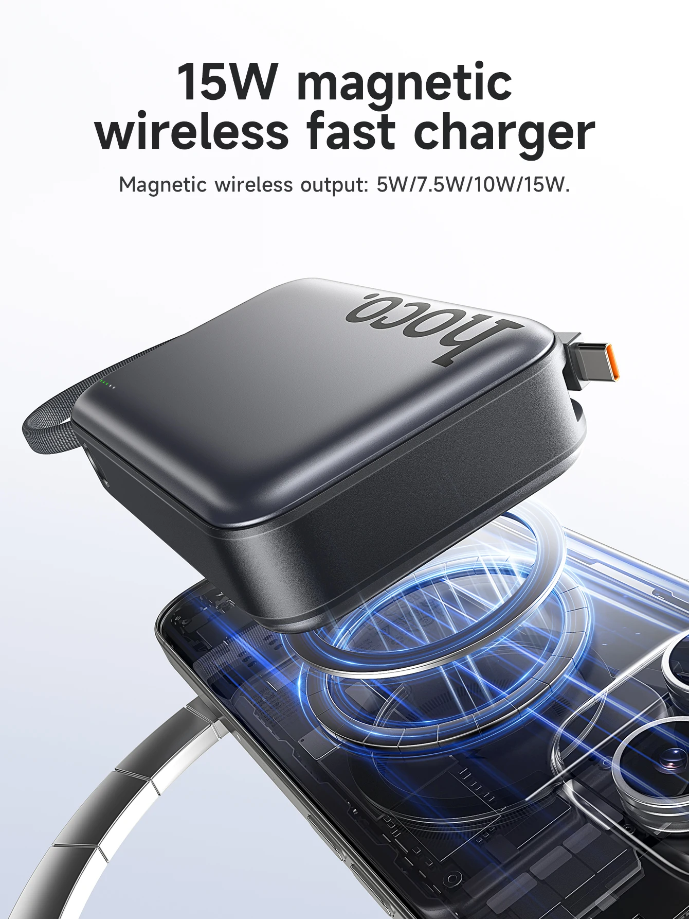 HOCO Q44A 20000mAh 45W Magnetic Wireless Power Bank with USB-C