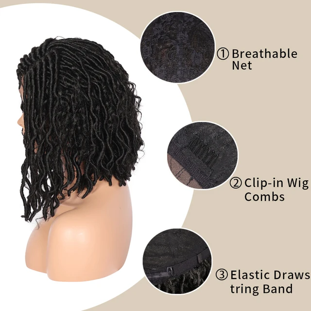 Kalyss 13" Braided Lace Front Wig with Baby Hair Faux Locs Synthetic