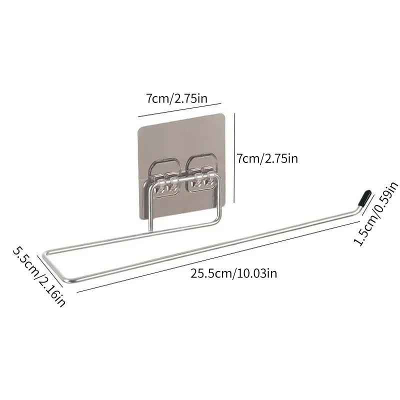 Adhesive Paper Towel Holder For Kitchen Napkin Rack Toilet Paper Holder Tissue Dispenser Cabinet Storage Bathroom Accessories