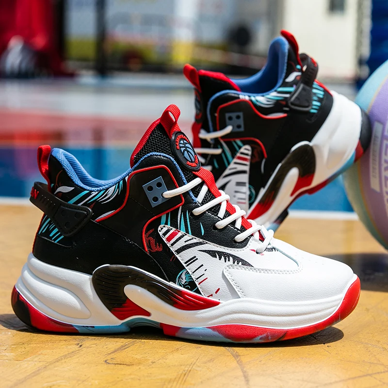 

High Quality Men's Basketball Shoes Cushioning Wear-Resistant Professional Children's Sports Shoes Outdoor Street Couples