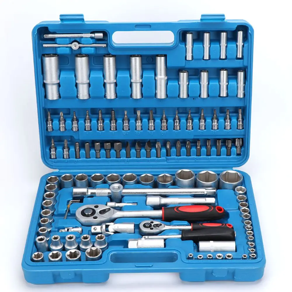 Krachtige 108Pcs Ratchet Wrench Set Automobile Maintenance Tool Socket Wrench Combination Set