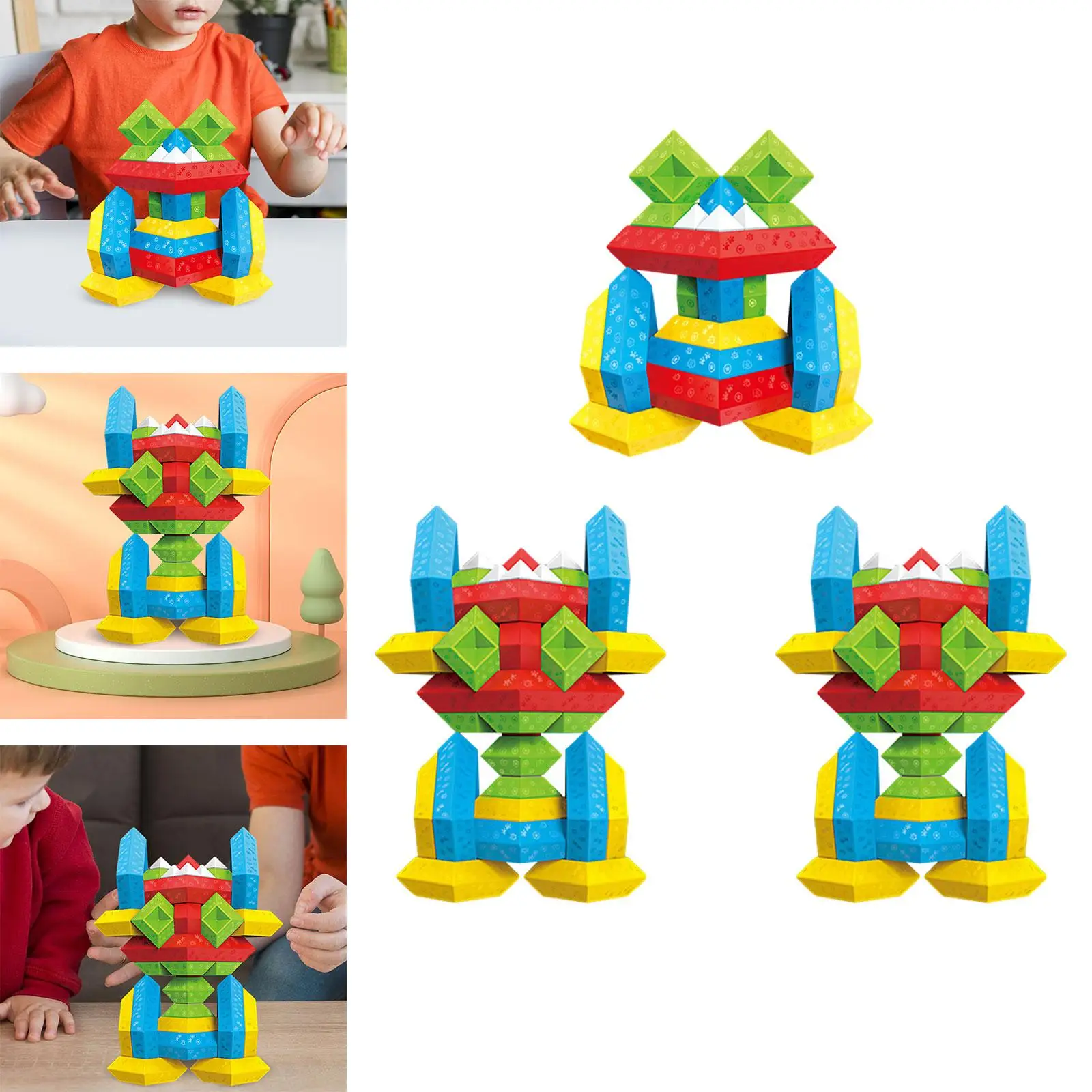 Pyramid Stacking Toy Montessori Toys Toddlers Building Toys Building Blocks 3D Puzzle Brain Teasers for 3 Year Old Children