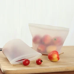 Eco - Friendly Silicone Storage Bags - Airtight, Leakproof, Reusable for Fresh Food Storage & Meal Prep (WHITE)