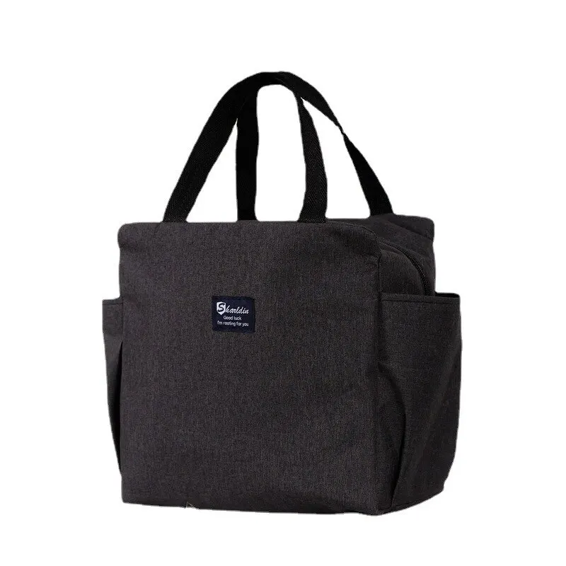 Thermal Bag DoublePocket Lunch Bag LargeCapacity Students Meals Thick Aluminum Foil Portable Insulated Box lunch bag