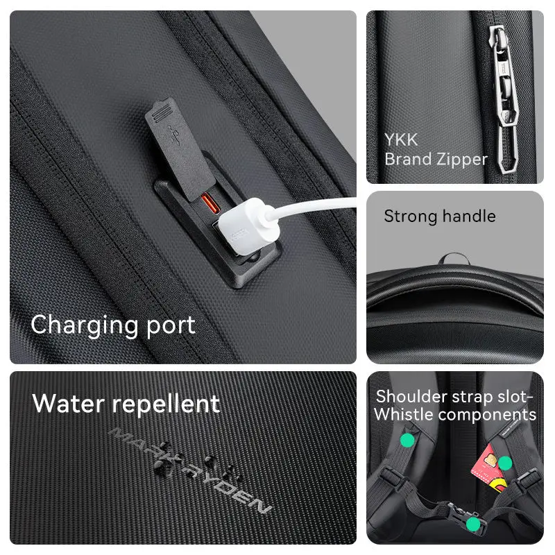 Mark Ryden New Design Laptop Backpack Anti-theft Waterproof School Backpacks USB Charging Men Business Travel Bag Backpack 4
