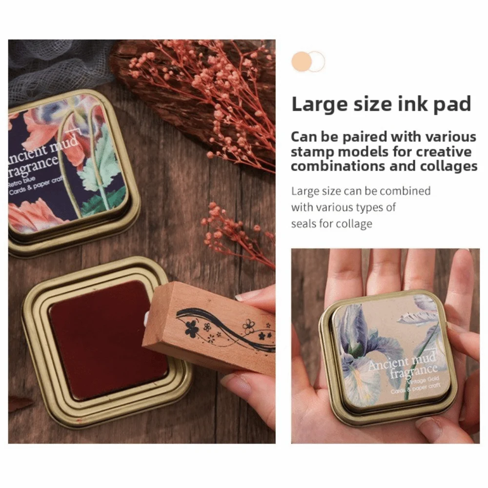 New Universal Student Ink Pad Square Multiple Colors Self Ink Stamp Oil-based ink & felt Stationery Inkpad Holiday Gifts
