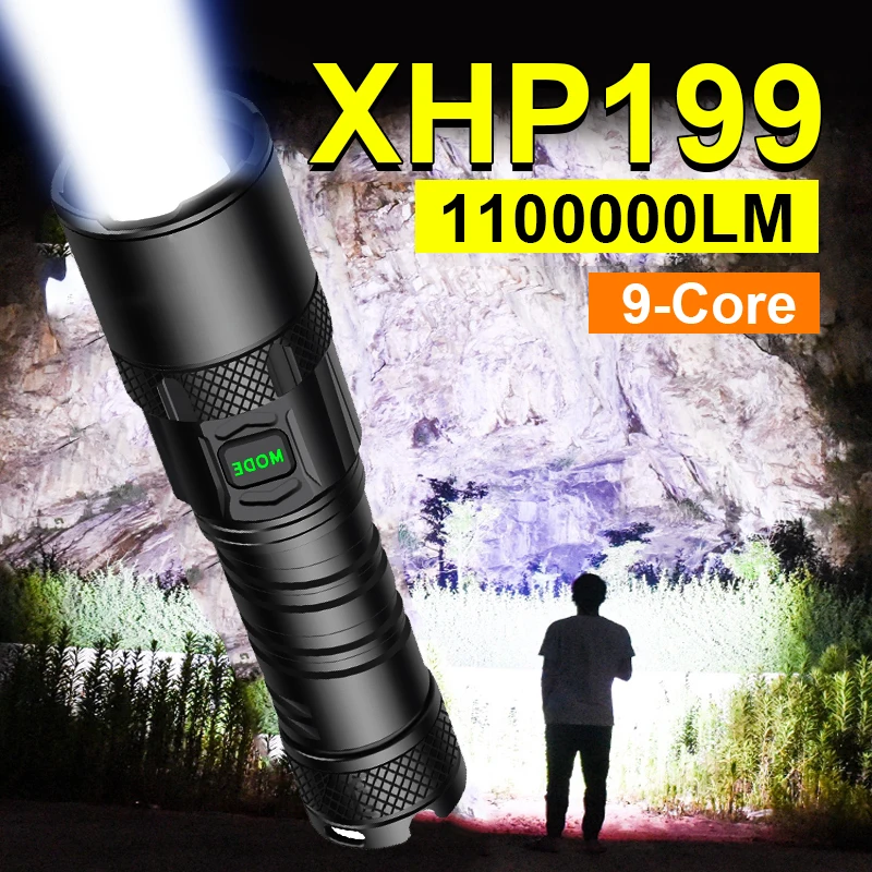 Super XHP199 Most Powerful LED Flashlight Rechargeable LED Torch Light XHP160 XHP90 High Power Flashlight 18650 Tactical Lantern Super XHP199 Most Powerful LED Flashlight Rechargeable LED Torch Light XHP160 XHP90 High Power Flashlight 18650 Tactical Lantern