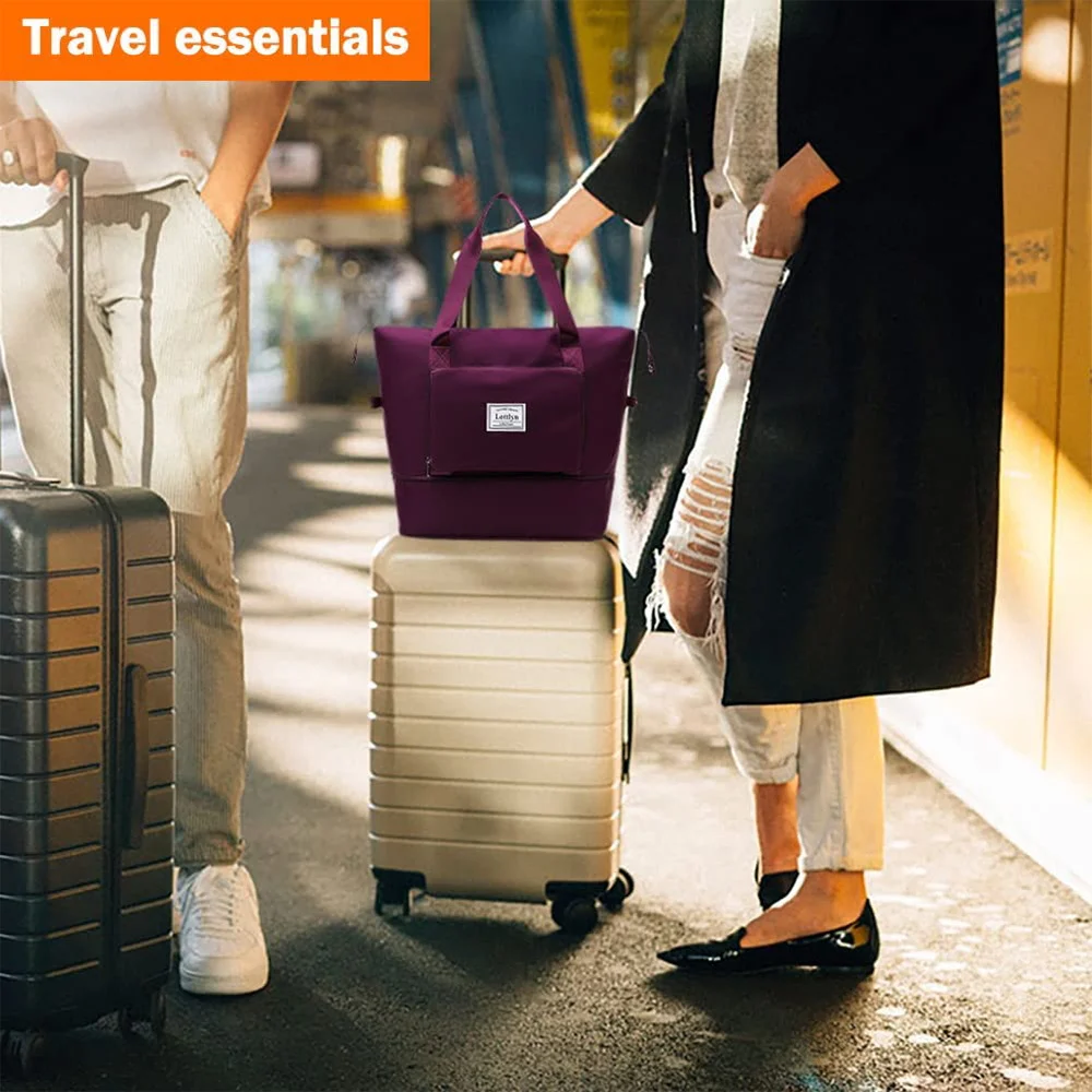 Folding Travel Bags Waterproof Tote Travel Luggage Bags Women Large Capacity Multifunctional Duffle Handbag