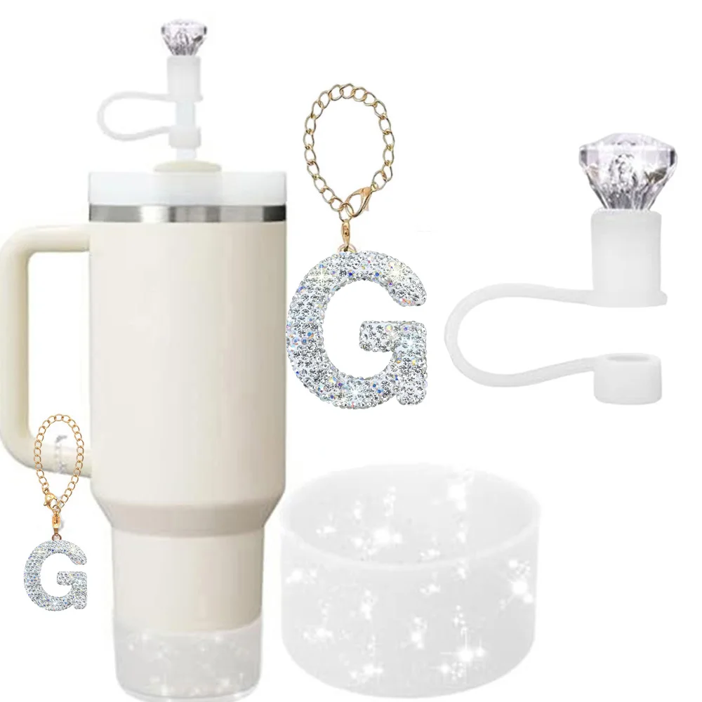 3-Piece Customizable Stanley Cup Accessory Set with Silicone Straw Lid and Personalized Handle Charm