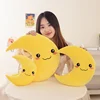 Kawaii Waterdrop Moon Plush Pillow Stuffed Smiling Shy Face Decor Plushie Neck Support for Cot Sofa Chair 6