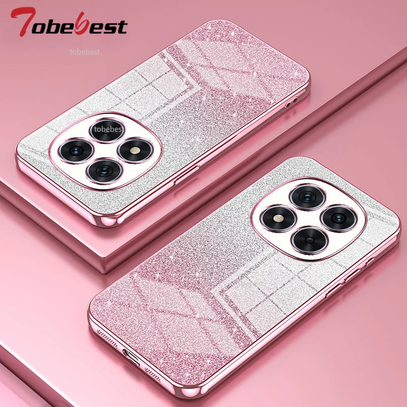 Gradient Glitter Plating Bling Soft Silicone Case Cover
