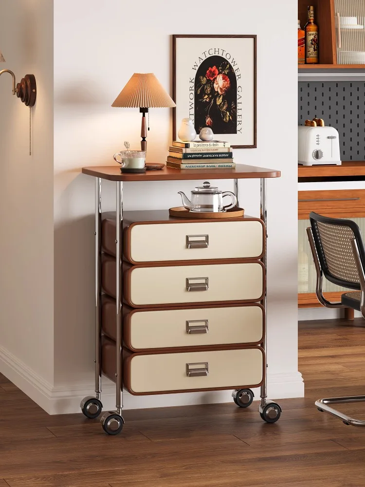Modern art wind bucket cabinet, home living room, bedroom, wall mounted storage cabinet, roller movable cabinet