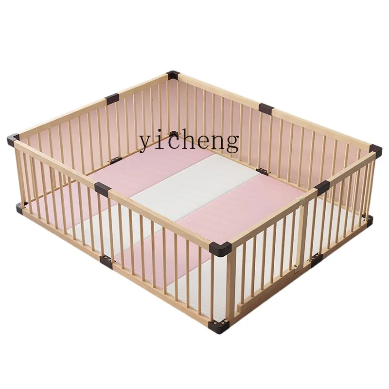Tqh Baby Game Fence Household Children Crawling Mat Toddler Protective Grating Safety Solid Wood Infant Fence
