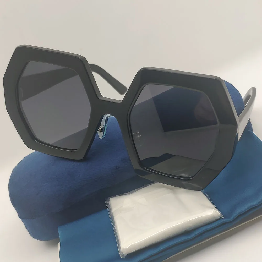 

Женские солнцезащитные очки UV400, черные, квадратные, многоугольные, из ацетата, с защитой от ультрафиолета, 2022