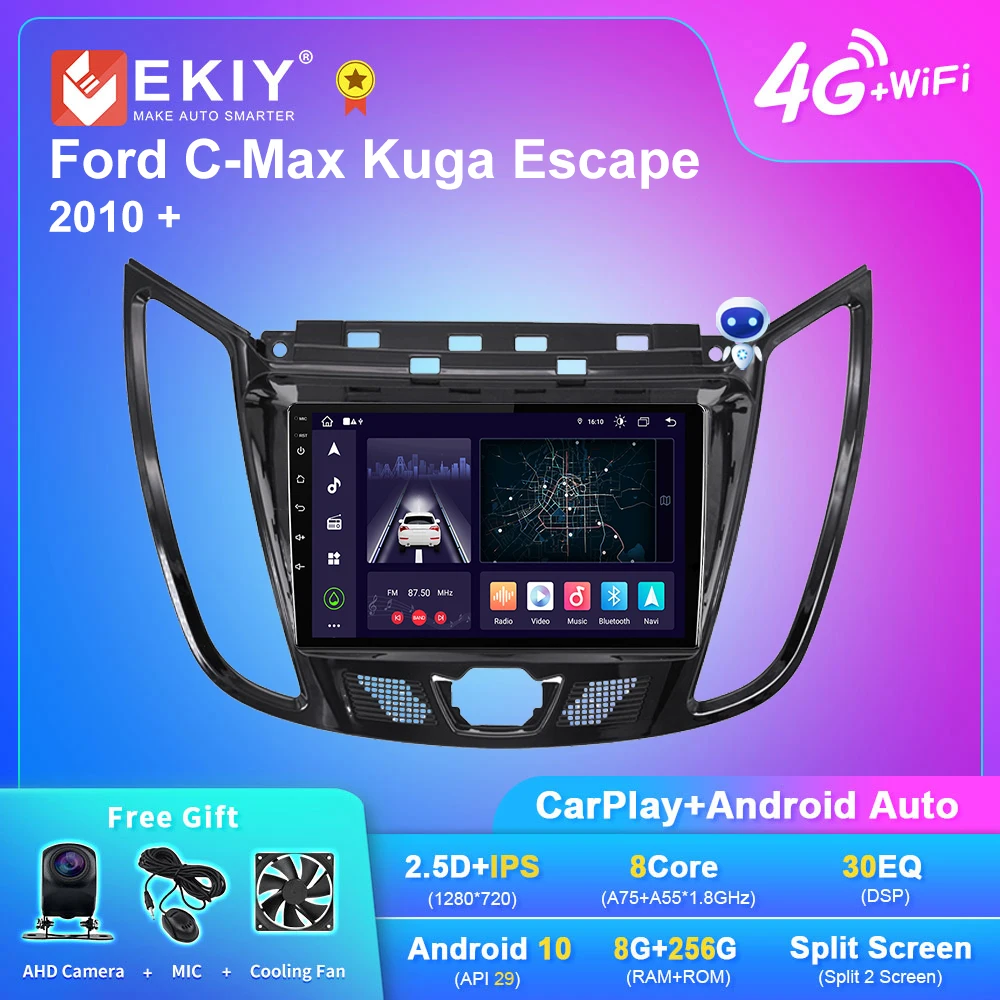 

EKIY X7 Car Radio For FORD C-Max Kuga Escape 2010+ Android 10.0 Multimedia Stereo Auto Video Carplay Player No 2din Head Unit