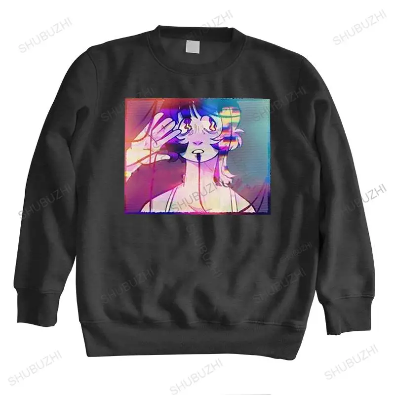 

Serial Experiments Lain hoodies Men long sleeve Streetwear hoodie Trendy Glitch Aesthetic Manga Anime Cotton sweatshirts Gif