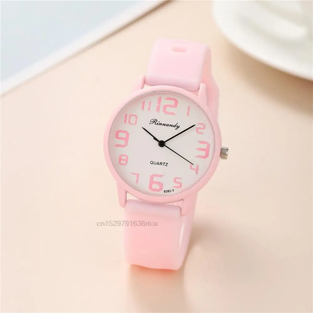 Women Fashion Silicone Watches Set Minimalist High Number  Qualities Big Dial Ladies Quartz Wristwatches With Casual Clock Gifts 6