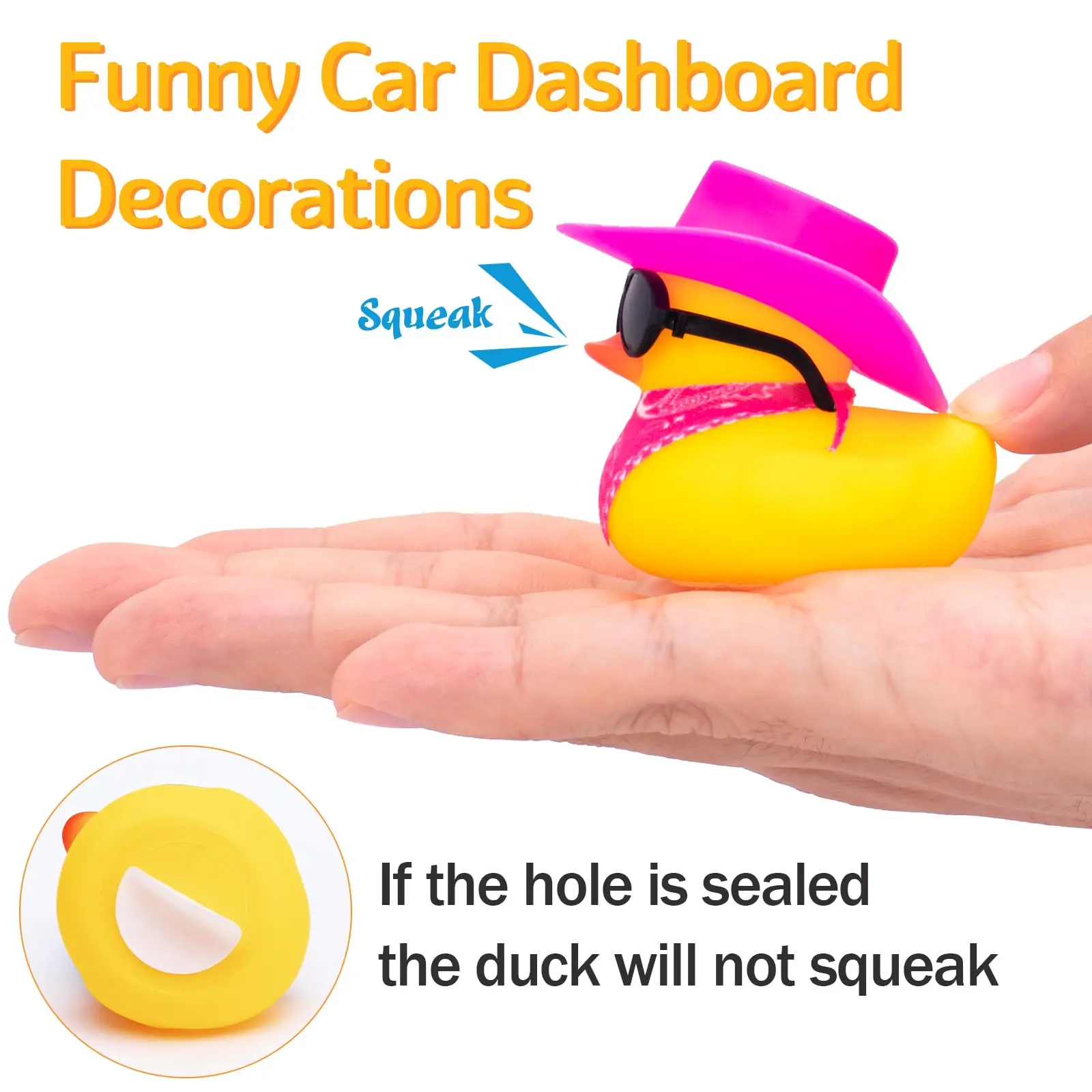 Yellow Rubber Duck Car Dashboard Ornament - Fun Decoration