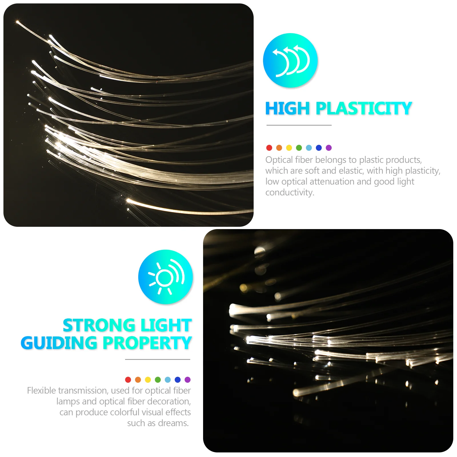 Optical Fiber 075mm Glow Cable 100 Meters Sky Star Ceiling Light PMMA Plastic Fiber optical fiber cable