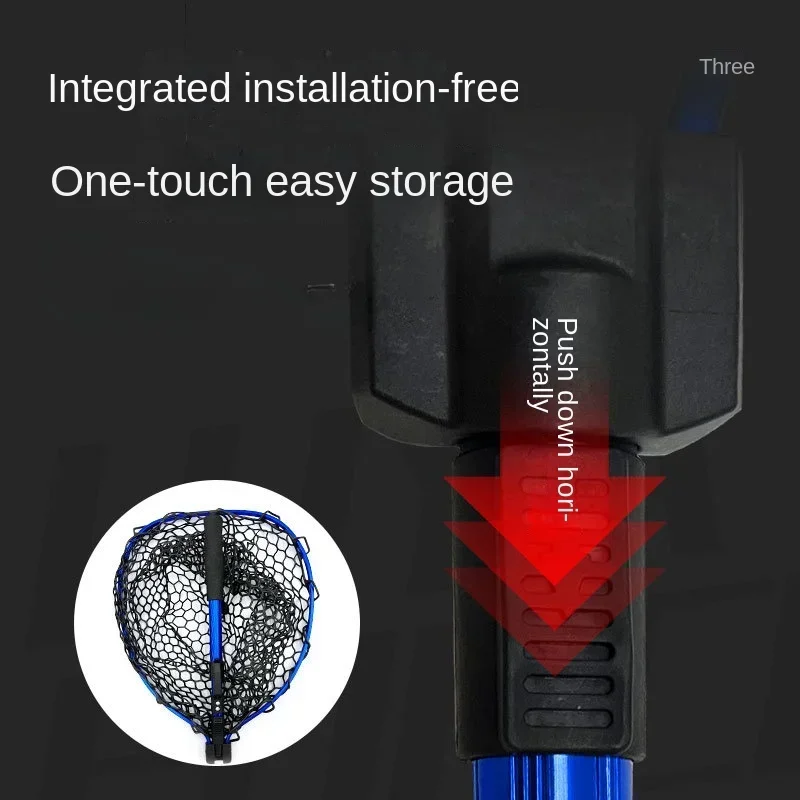 Fishing Landing Net Fishing Net Fishing Tool Kit Silicone Mesh Muti-Function Catch and Release Landing Net with Handle