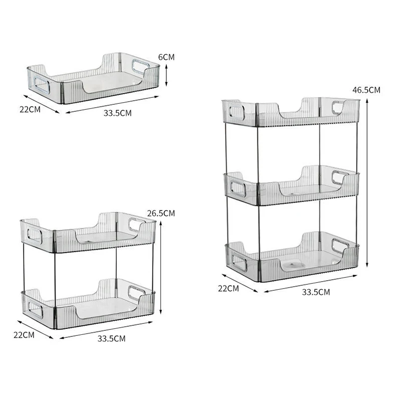 Luxury Plastic Storage Rack Desk Organizer Multifunctional Bathroom Vanity  Tray for Perfumes Makeup Holder Kitchen Spice Rack