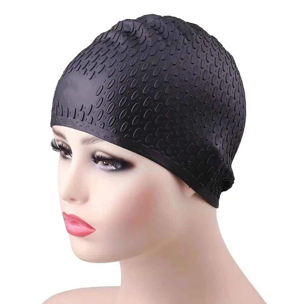 

Silicone Swimming Cap For Women's Long Hair Non-slip Ear Protection Swim Hat Swim Equipment