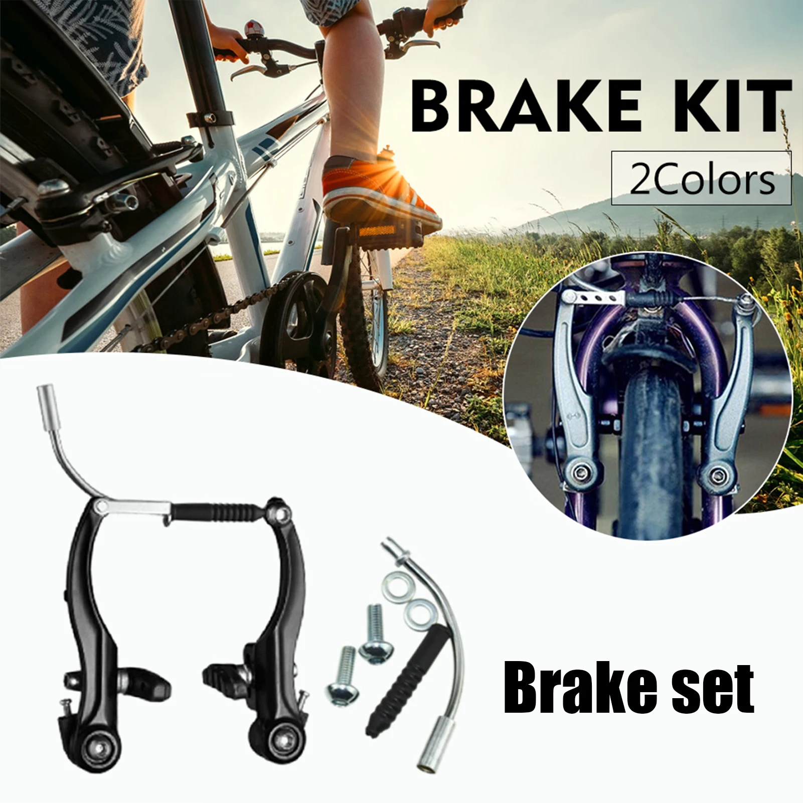 Bike Brakes Set Universal Front And Rear Brakes Kit 2 Pairs V-Brake Set For Most Mountain And Road Bikes Bicycle Parts Hot Sale