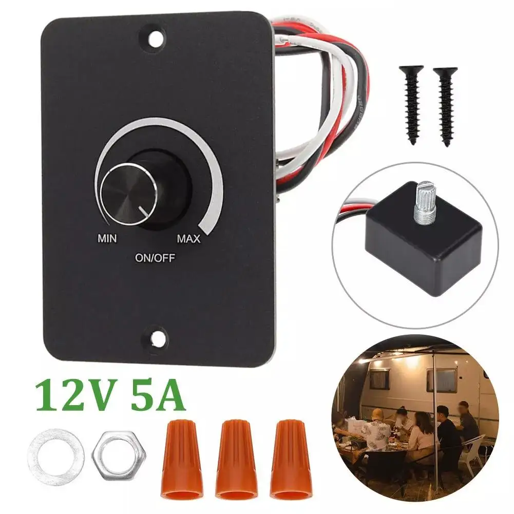 

12V LED Dimmer Switch For Marine Travel Trailer Auto Recreational Vehicles No Noise Accurate Dimming Control GTWS Y0Q7