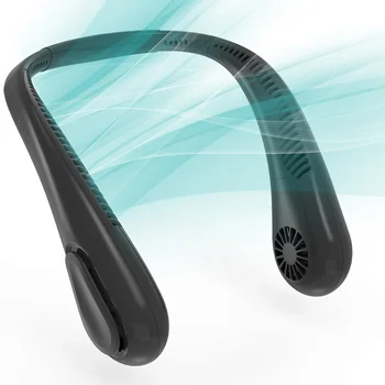 초경량 휴대용 무선 블랙 USB 선풍기, 무소음 블레이드 선풍기, 이동 중 냉각에 적합