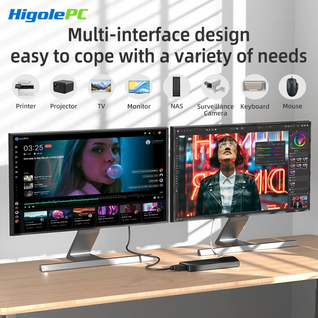 Higole PC Stick Intel J4105 Mini PC Windows 11 WiFi5 8 GB 128 GB PC desktop senza ventola 4K Mini computer TV Stick 6