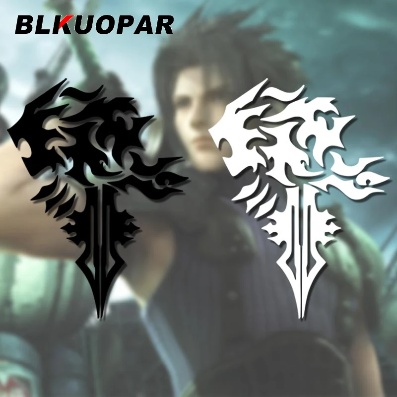 

Финальная фэнтезийная игра BLKUOPAR, силуэт логотипа Lionheart, наклейка, водонепроницаемая вырезанная Автомобильная этикетка с окошком и багажником