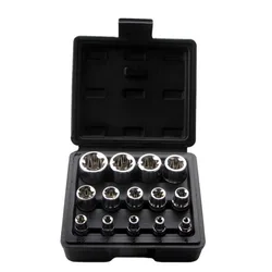 Enhanced Female E Star Torx Socket Set - Multi - Piece E - Torx External Hex Socket Kit (1 SET - BLACK)