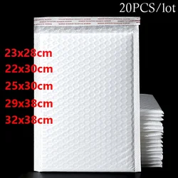 20pcs White Bubble Mailers Foam Bubble Padded Mailing Envelopes Mailer Poly for Packaging Self Seal Shipping Bag Bubble Padding