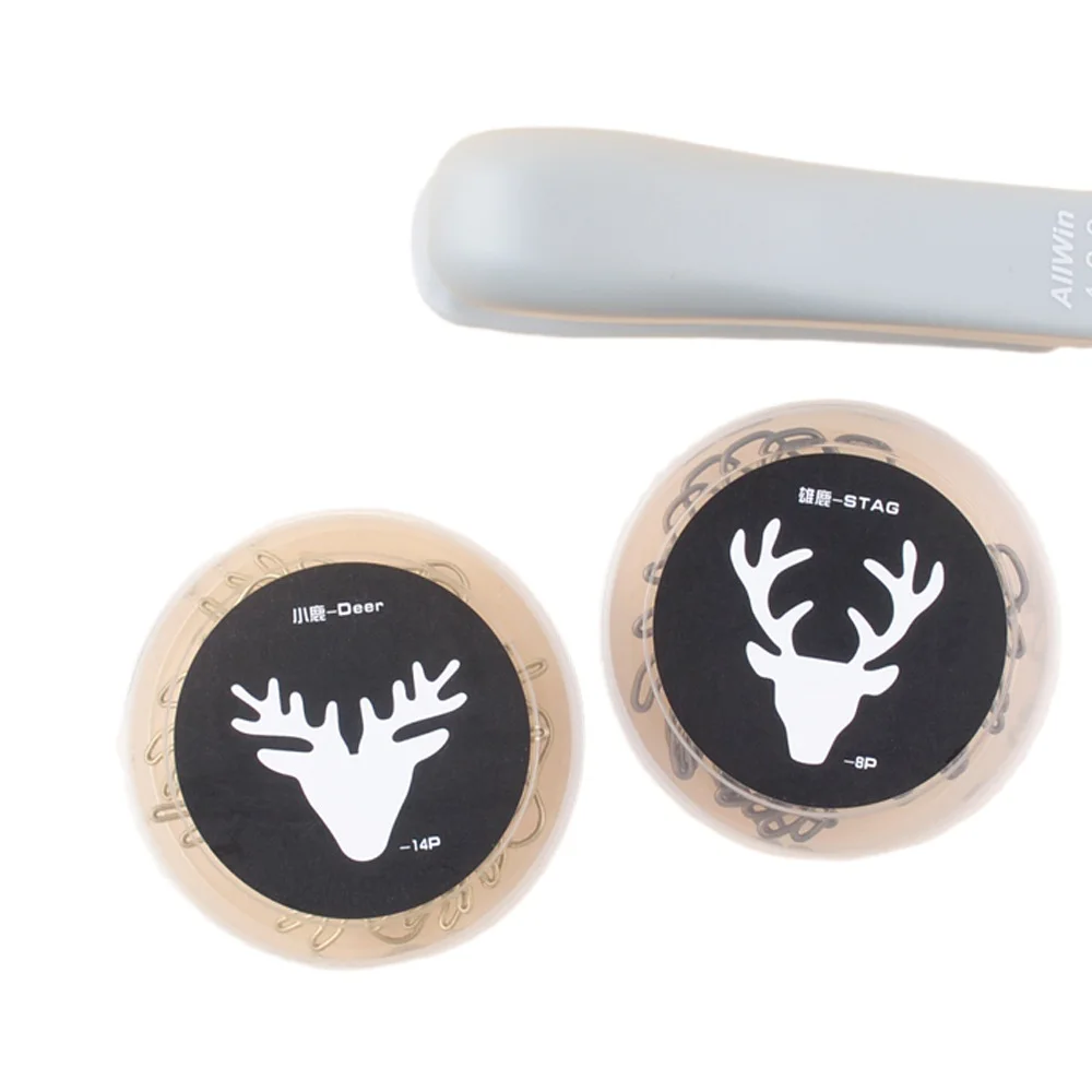 Animal Shaped Christmas Deer Paper Clip Metal Wrapped Plastic Material Creative Box Packaging Paper Clip