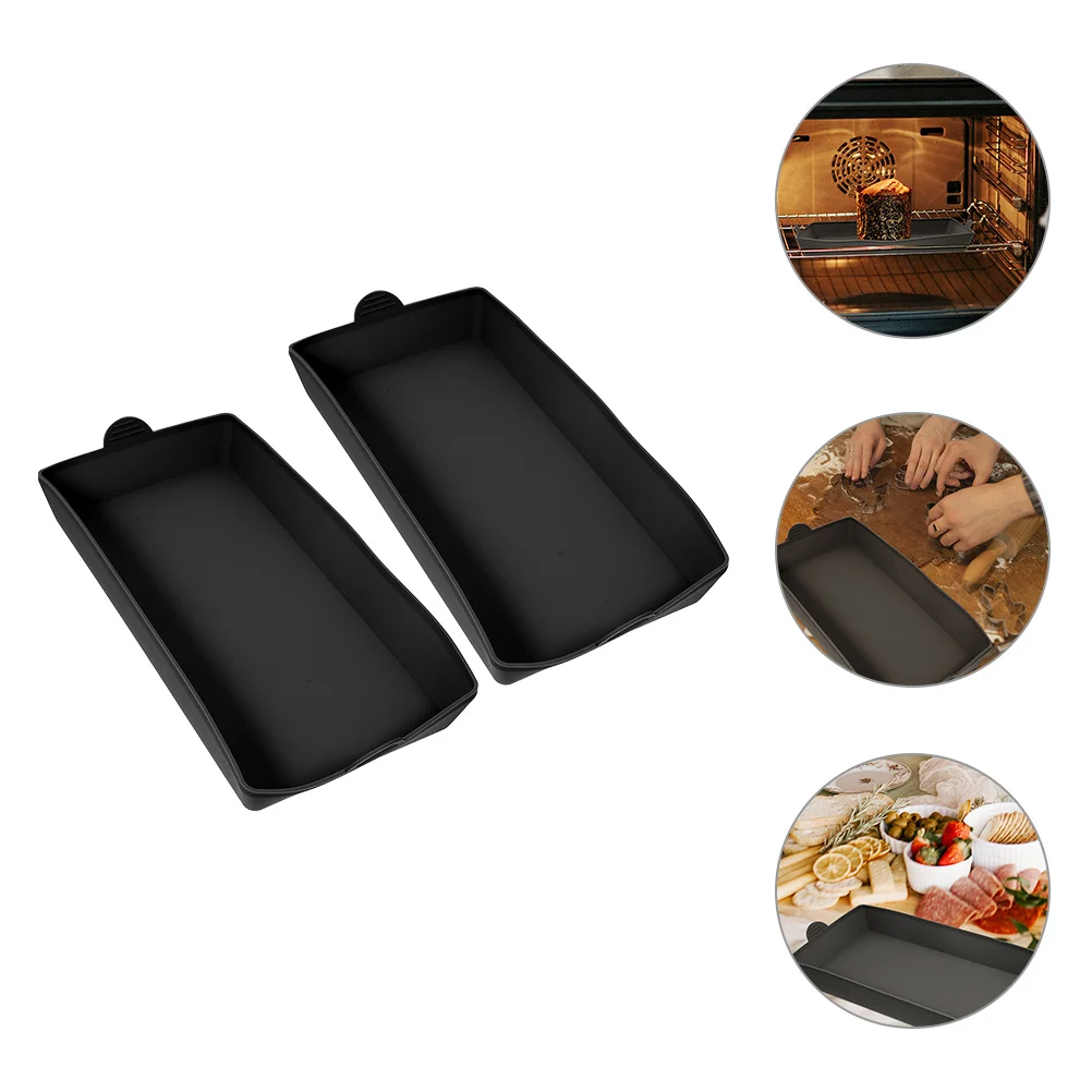 

2 Pcs Silicone Bakeware Baking Toast Nonstick Bread Mold Handle Design Pan Loaf Silica Gel Cake Cooking Round Tray