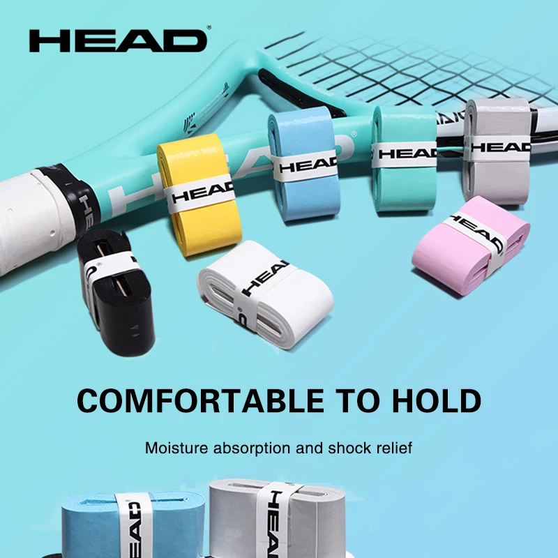 12pcs HEAD Tennis Racket Overgrip Badminton Racket Sweatband Adhesive PU Smooth Fishing Rod Handle Wrapped Grip Tennis Overgrip