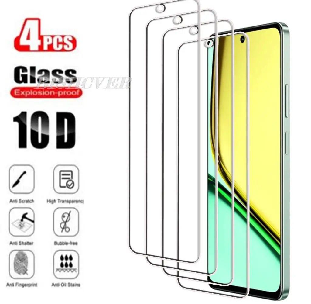 

4 шт. закаленное стекло для Realme C67 5G 6,72 "Realme 11x Narzo 60x V50s V50