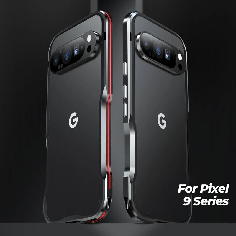 Luxury Frosted Metal Blade Phone Case with Shockproof Bumper and Lens Protection