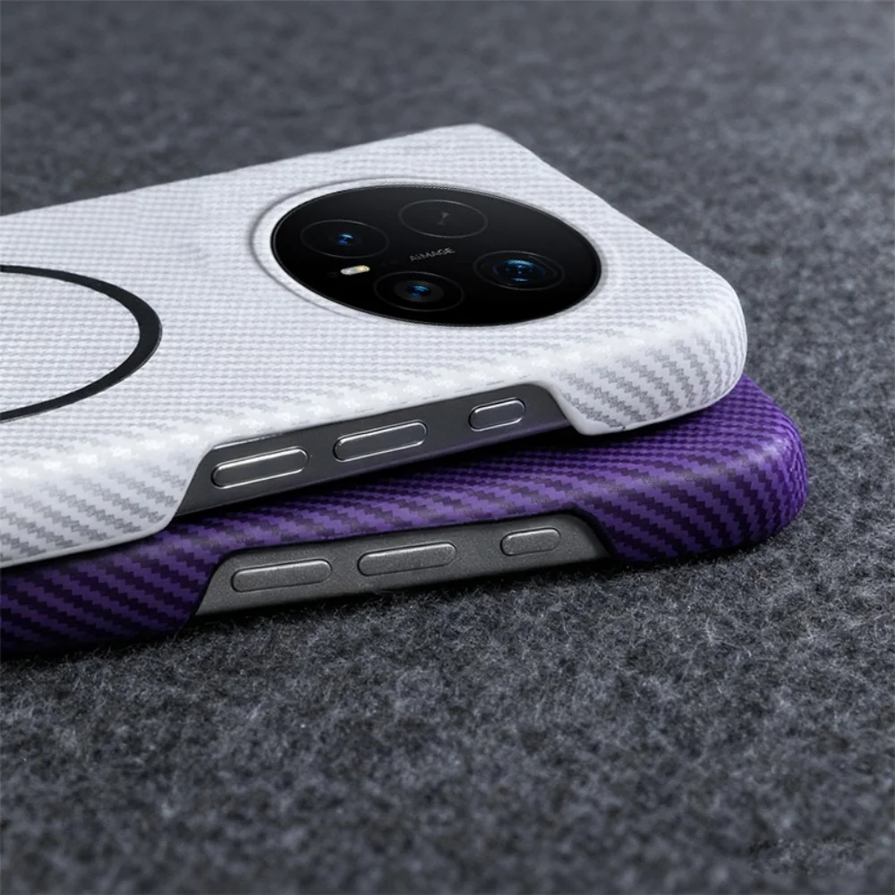 Carbon Fiber PC Magnetic Phone Case with Kevlar Texture and Wireless Charging Compatibility