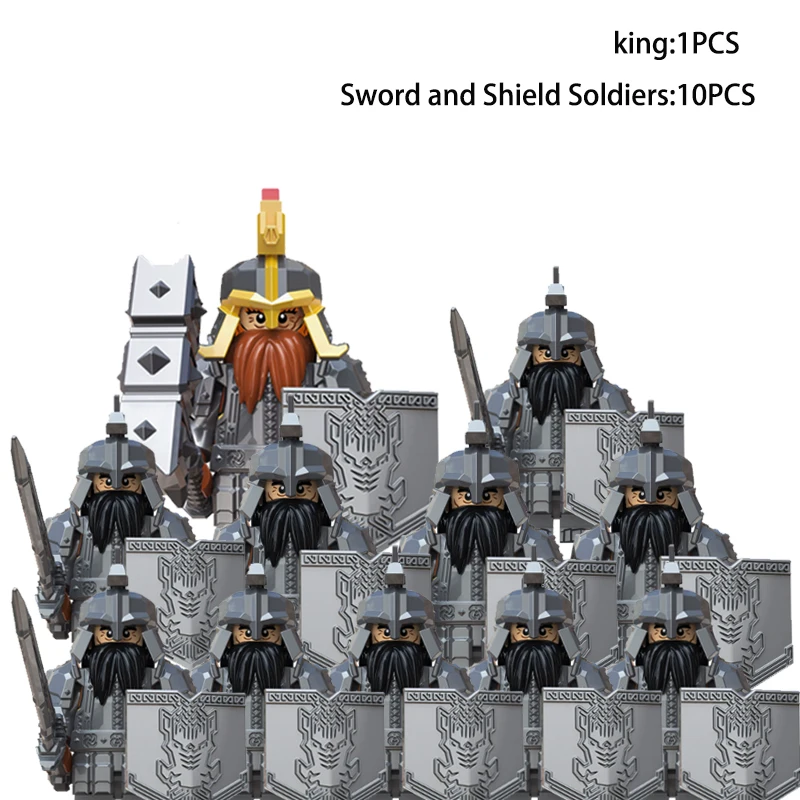 9PCSDIY Medieval Elf Soldaten Schutz Action Puppe Mini Baustein Puppe Montage Baustein MOC kinder Spielzeug – Detail 5