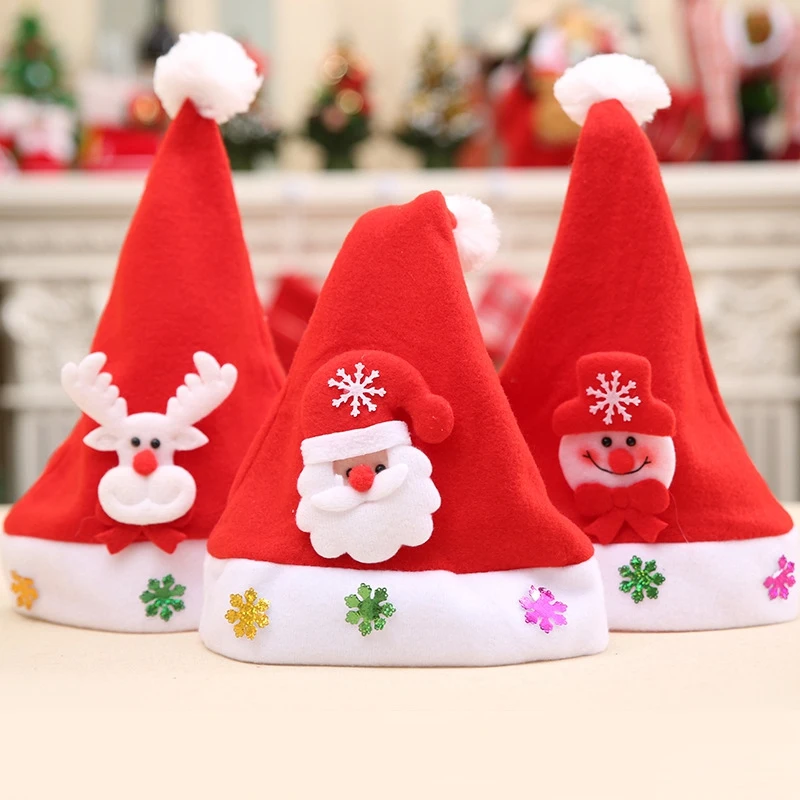 

6 шт. шапка Санта Клауса Красная рождественская шапка для рождественской вечеринки сувениры подходят для взрослых и детей Простота в использовании 30X38 см