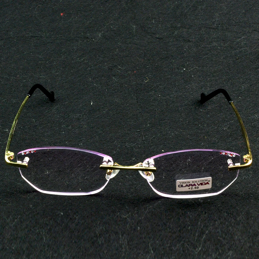 Handcrafted rimless Rectangle Women Fashion Reading Glasses +0.75 +1 +1.25 +1.5 +1.75 To +4 3