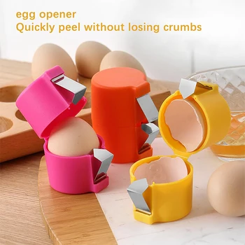 Egg Beater Egg Topper Cutter Tool Egg Cracker Tool Egg Shell Opener Hard Boiled Egg Peeler Kitchen Gadgets Handheld Egg Slicer