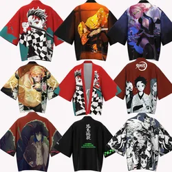 Adult Children Haori Anime Demon Slayer Kimono Cosplay Costume Outfit Kimomo Japan Kimono Cardigan Casual Open Front Coat