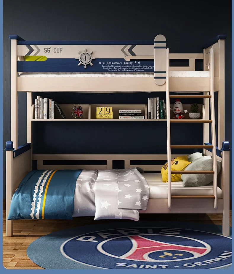 

bed All Solid Wood Children's And Mother Adult Birch Multi-Functional High And Low Under The Wooden Bunk