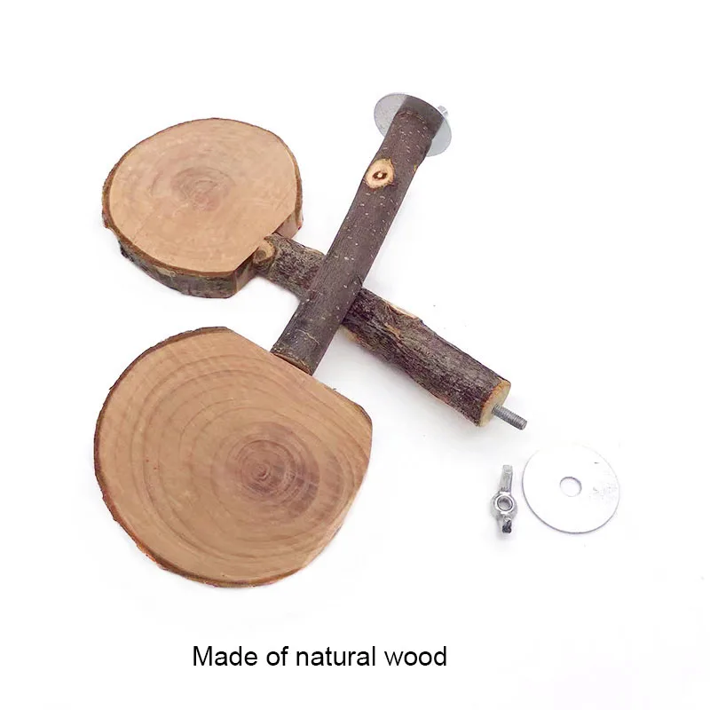 Natural Wood Pet Parrot Raw Wood Fork Tree Branch Stand Rack Squirrel Bird Hamster Branch Perches Chew Bite Toys Stick bird cage perches