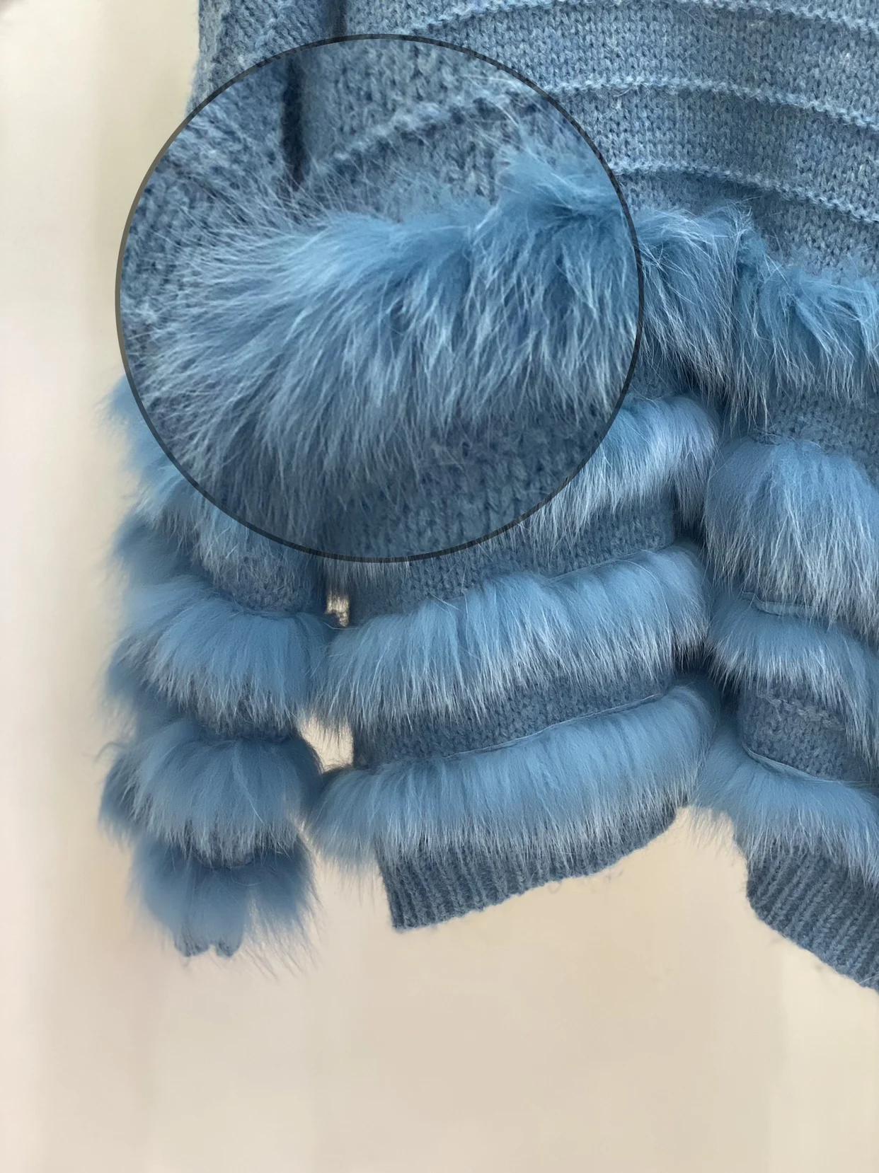 2022 Autumn and Winter New Fashion Fox Fur Knitted Coat for Women Short Round Neck Pullover Long Sleeve Sweater Top Female