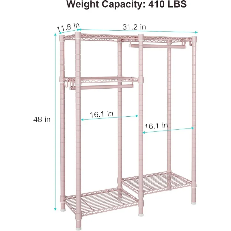 Clothes Rack for Kids, Baby, Students, and Children's Room, 4 Tiers Portable Metal Closet Clothing Rack, Small Garment Rack 6