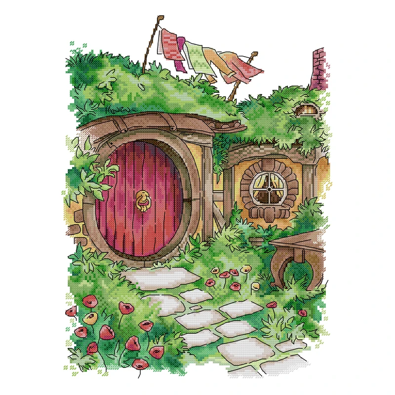 Joy Sunday Kit Punto Croce The Hobbit Hut 11Ct 14Ct Kit Ricamo Punto Croce Stampato Set Kit Punto Croce Ricamo