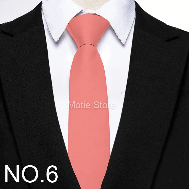 Herren-Krawatten, 6 cm, klassisches Polyester, handgefertigt, schmale Krawatte für Hochzeit, lässige Krawatten, Anzüge, einfarbiger Druck, Krawatte, Geschenk – Detail 6